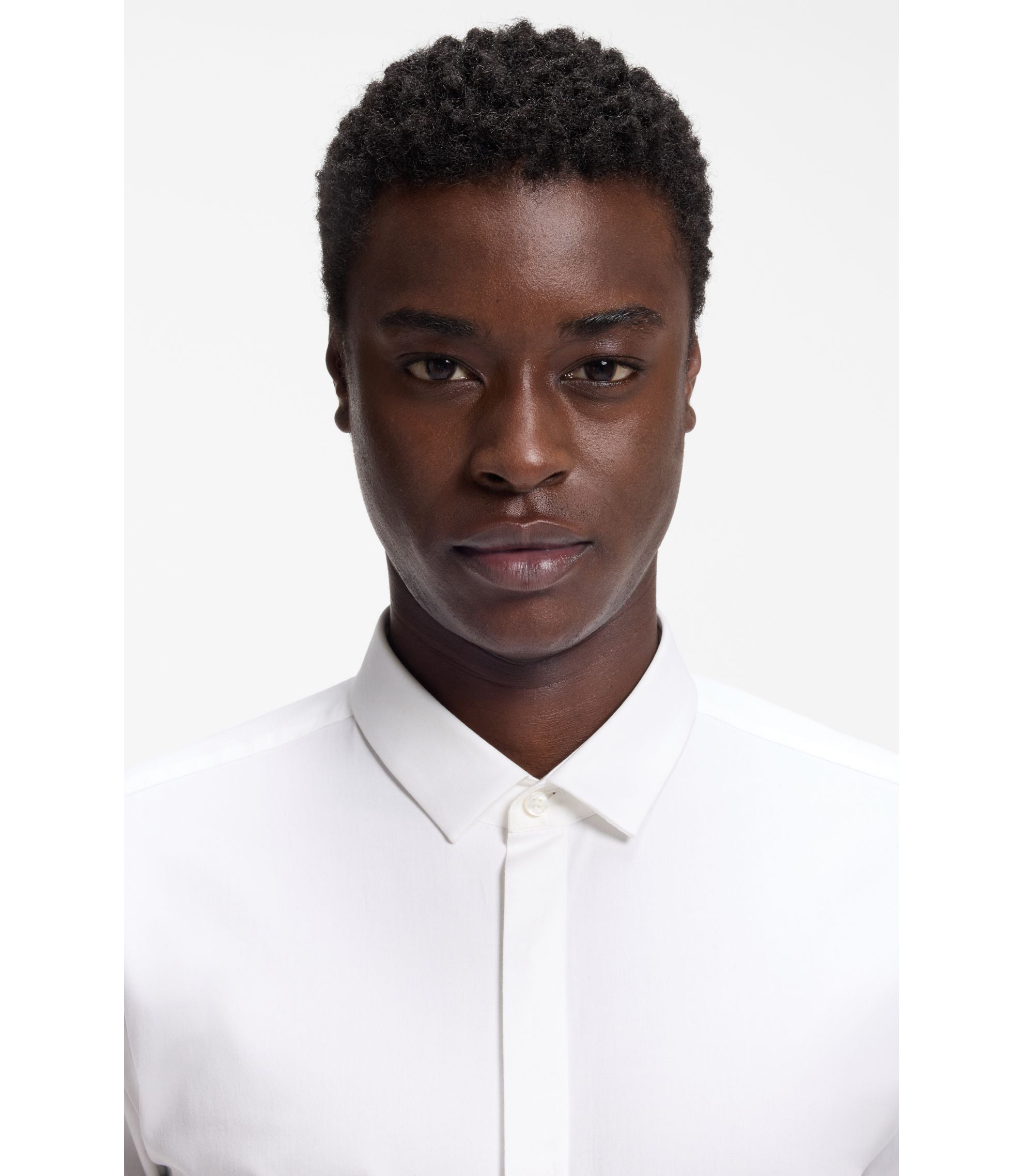 Hugo Slim Fit Shirt In Stretch Cotton White