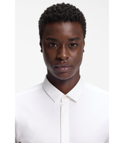 Hugo Slim Fit Shirt In Stretch Cotton White