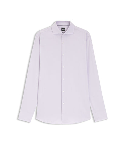 Boss Slim Fit Shirt In A Structured Cotton Blend Light Purple