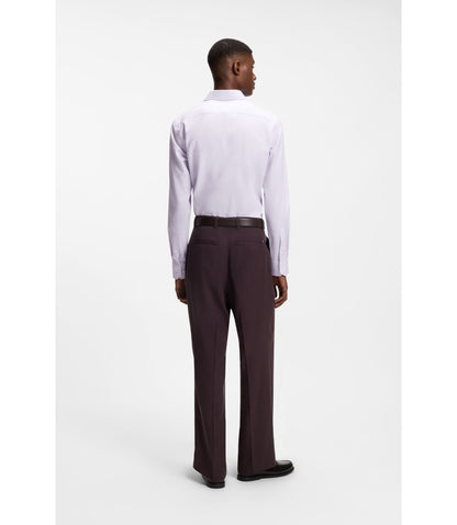 Boss Slim Fit Shirt In A Structured Cotton Blend Light Purple
