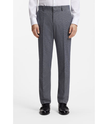 Boss Two Piece Regular Fit Suit In Stretch Boucl Dark Blue