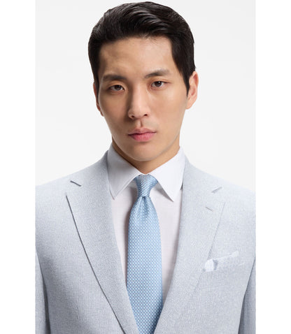 Boss Two Piece Regular Fit Suit In Stretch Boucl Light Blue