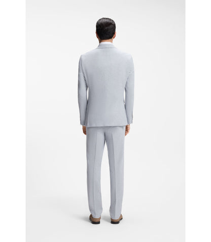 Boss Two Piece Regular Fit Suit In Stretch Boucl Light Blue