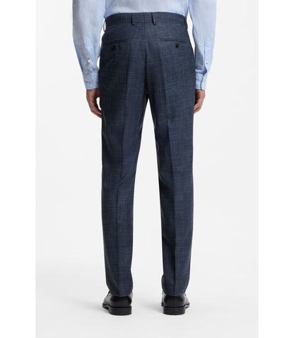 Boss Two Piece Slim Fit Suit In Wool Silk And Linen Light Blue