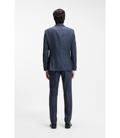 Boss Two Piece Slim Fit Suit In Wool Silk And Linen Light Blue