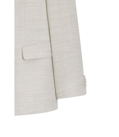 Boss Two Piece Slim Fit Suit In Striped Linen And Wool Light Grey