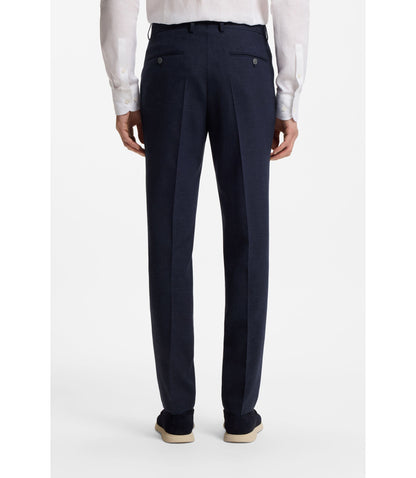 Boss Two Piece Slim Fit Suit In Micro Patterned Cloth Dark Blue