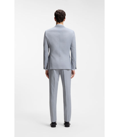 Boss Slim Fit Jacket In Patterned Chiffon Light Blue