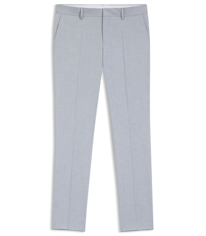 Boss Slim Fit Trousers In Patterned Stretch Chiffon Light Blue