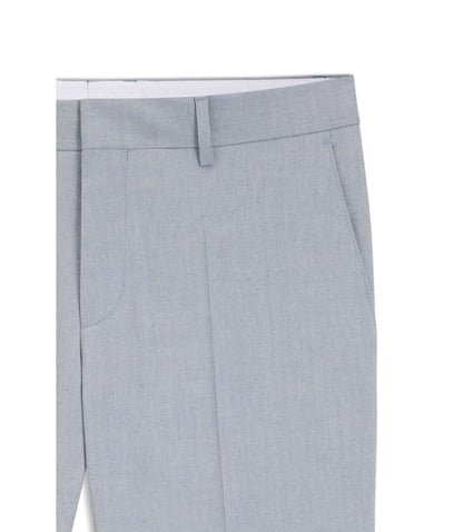 Boss Slim Fit Trousers In Patterned Stretch Chiffon Light Blue
