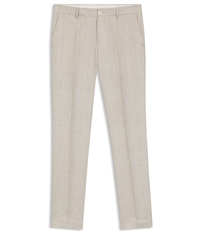 Boss Slim Fit Trousers In A Linen Blend Light Grey