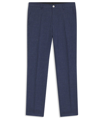Boss Slim Fit Trousers In A Linen Blend Light Blue