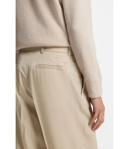 Boss Oversized Fit Trousers In Twill Light Beige