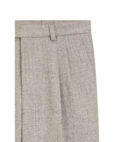 Boss Micro Patterned Trousers In An Oversized Fit Light Beige