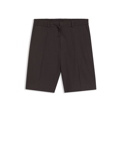 Boss Relaxed Fit Shorts In Tech Linen Dark Brown