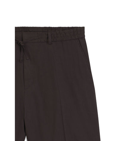 Boss Relaxed Fit Shorts In Tech Linen Dark Brown