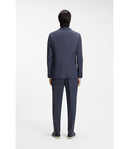 Boss Slim Fit Jacket In Washable Virgin Wool Light Blue