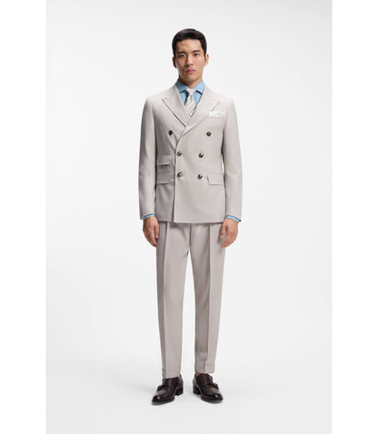 Boss Regular Fit Shirt In Italian Made Linen And Cotton Light Blue