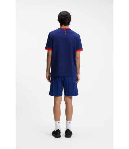 Boss Stretch Cotton T Shirt With Country Flag And Logo France