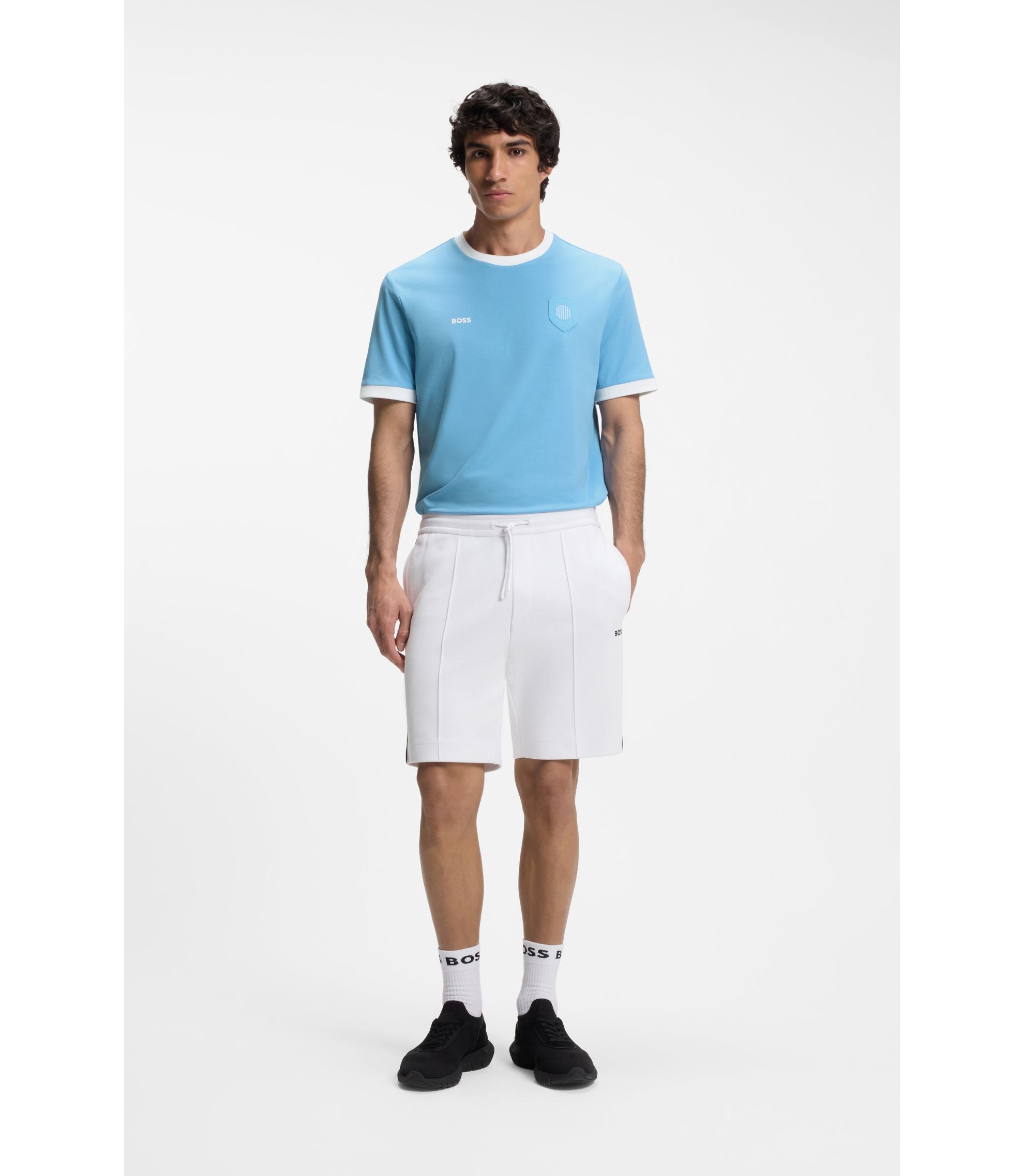 Boss Stretch Cotton T Shirt With Country Flag And Logo Argentina