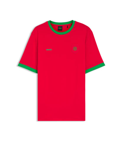 Boss Stretch Cotton T Shirt With Country Flag And Logo Portugal