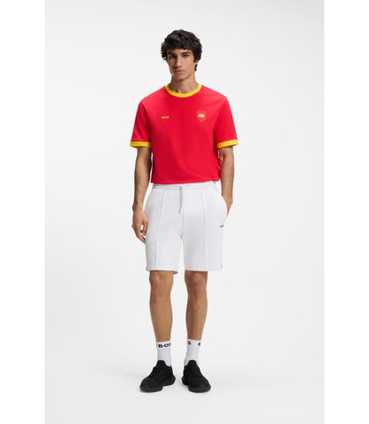 Boss Stretch Cotton T Shirt With Country Flag And Logo Spain