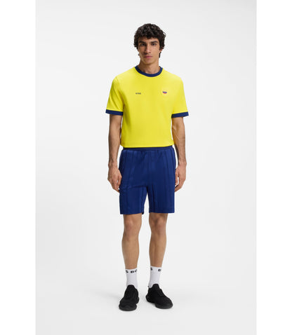 Boss Stretch Cotton T Shirt With Country Flag And Logo Colombia
