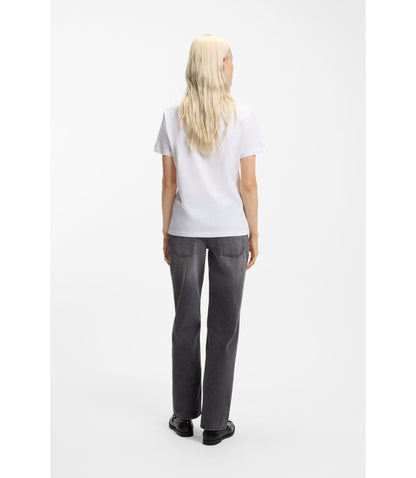 Hugo Heart Logo T Shirt In Cotton Jersey White Women's