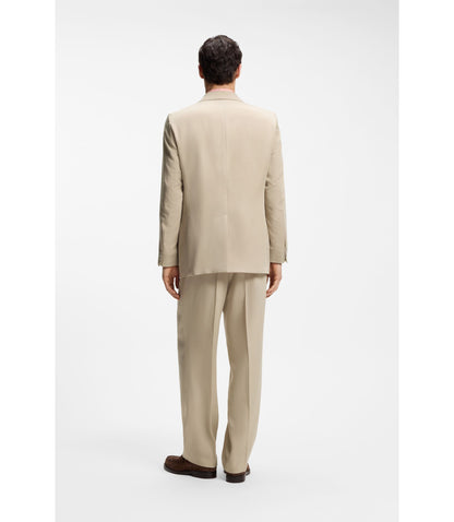 Boss Relaxed Fit Jacket In Twill Light Beige