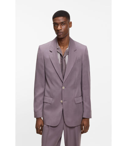 Boss Relaxed Fit Jacket In Twill Purple