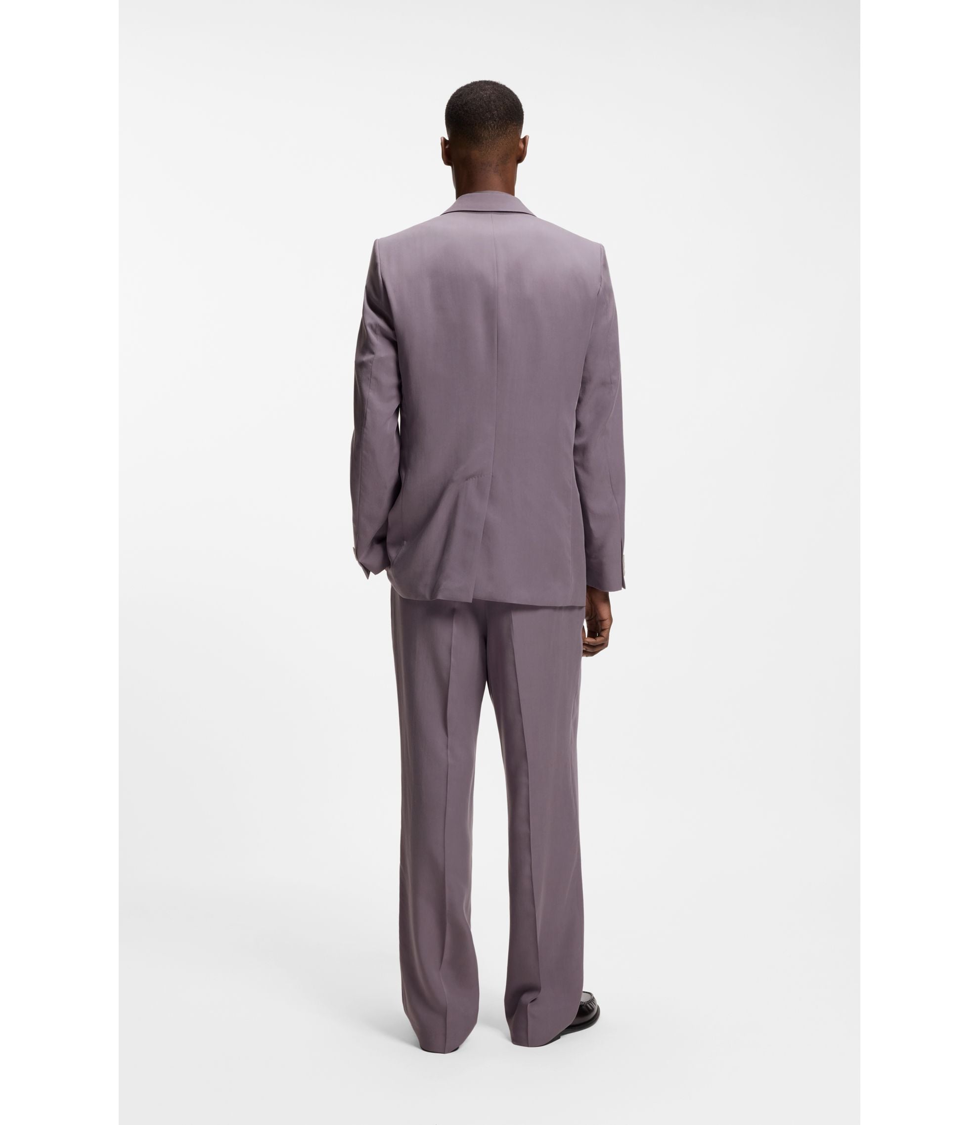 Boss Relaxed Fit Jacket In Twill Purple
