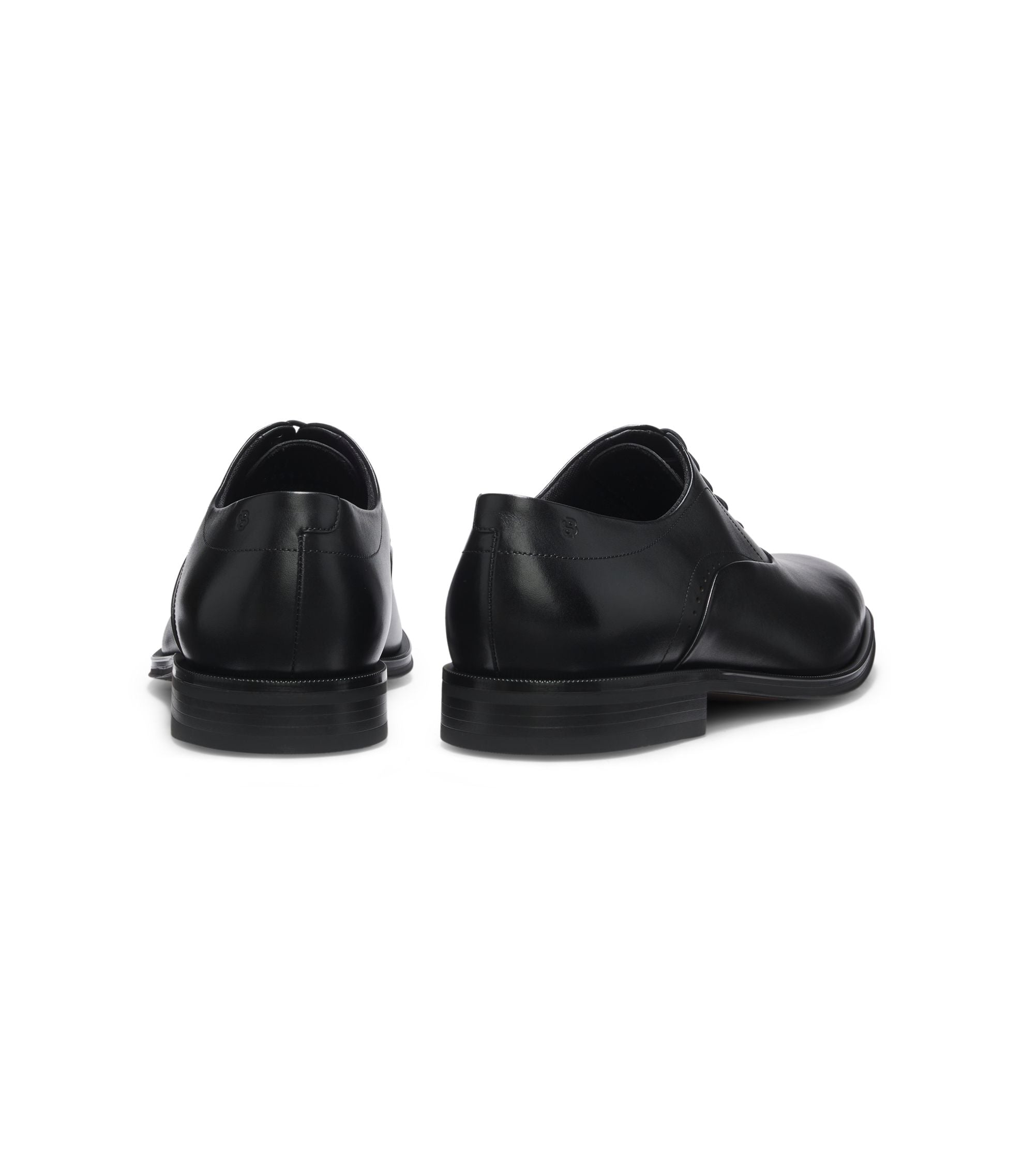 Boss Leather Oxford Shoes With Perforated Details Black Black