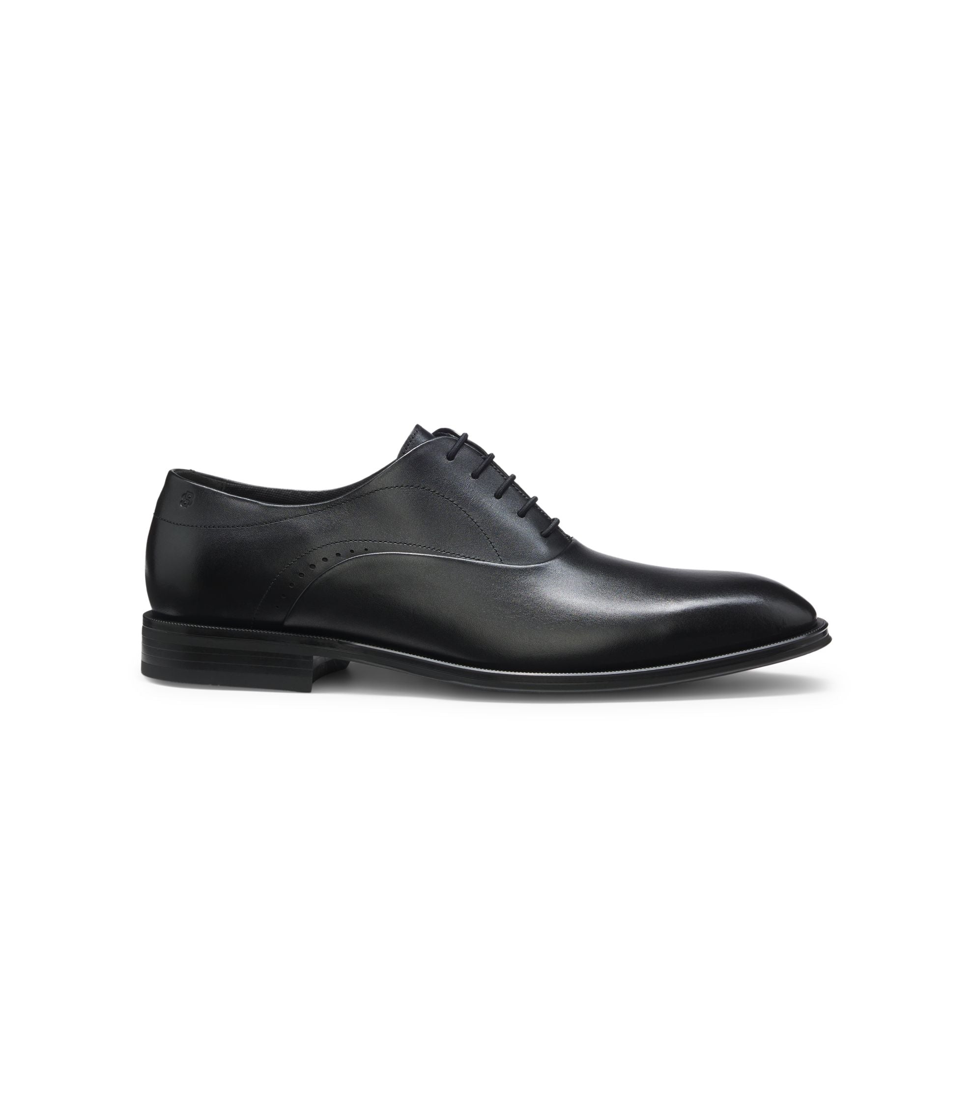 Boss Leather Oxford Shoes With Perforated Details Black Black