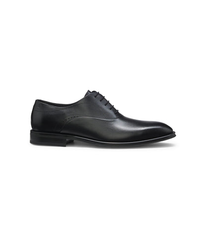 Boss Leather Oxford Shoes With Perforated Details Black Black