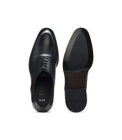 Boss Leather Oxford Shoes With Perforated Details Black Black