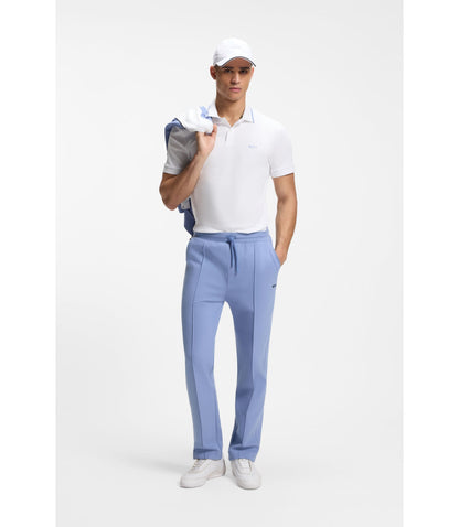 Boss Paddy Slim Fit Polo Shirt In Interlock Cotton White