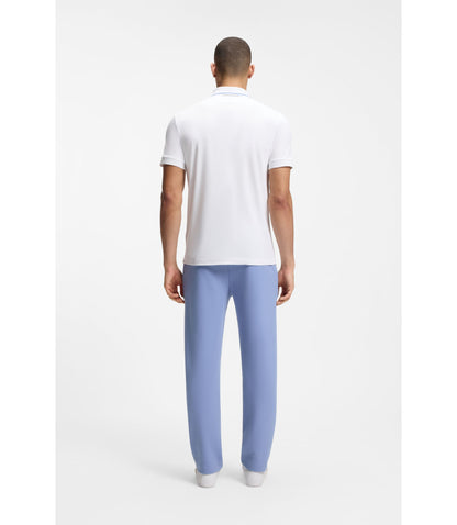 Boss Paddy Slim Fit Polo Shirt In Interlock Cotton White