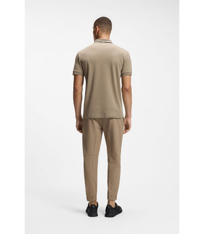 Boss Paddy Slim Fit Polo Shirt In Interlock Cotton Light Green