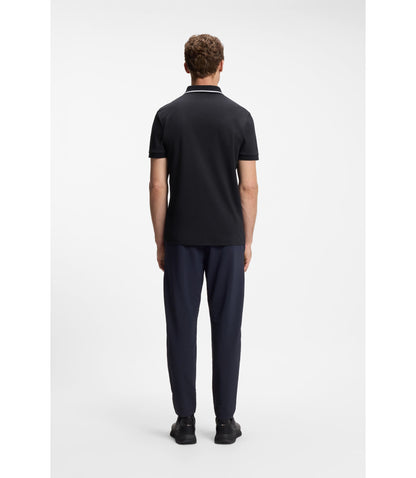 Boss Paddy Slim Fit Polo Shirt In Interlock Cotton Dark Blue