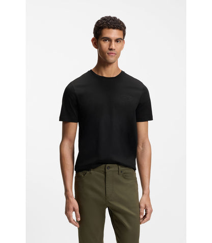 Boss Porsche X Boss Mercerized Cotton T Shirt With Reflective Branding Black