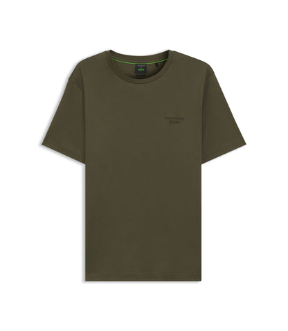 Boss Porsche X Boss Mercerized Cotton T Shirt With Reflective Branding Light Green