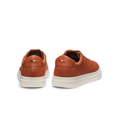 Boss Lace Up Trainers With Knitted Uppers And Leather Trims Brown Brown