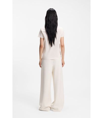 Boss Mercerised Cotton T Shirt In A Regular Fit White Women's