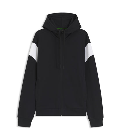 Boss Regular Fit Zip Up Sweatshirt In Spacer Pique Dark Blue