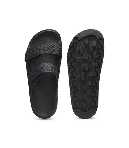 Hugo Monogram Sandals With Riptape Straps Black Black