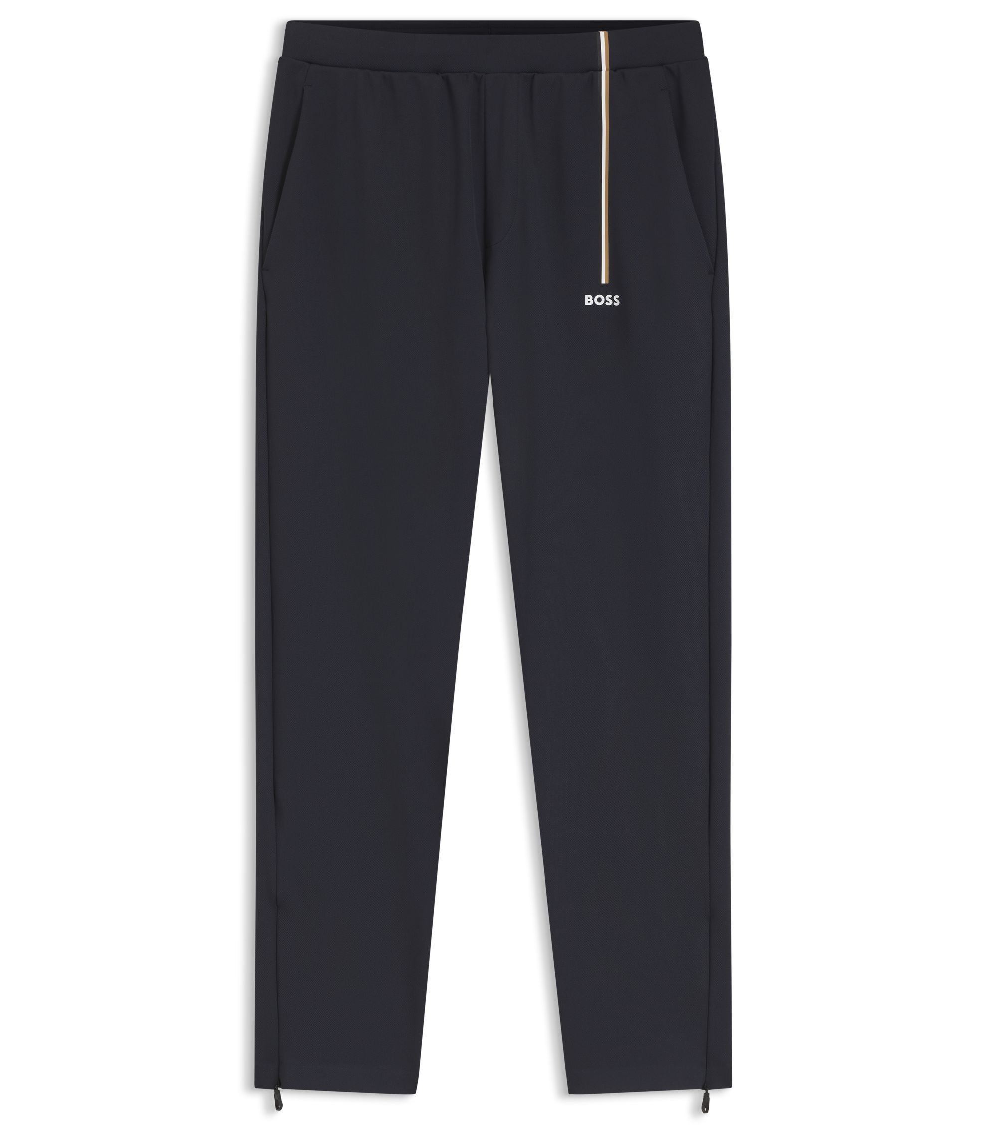 Boss Active Track Pants In Thermoregulating Stretch Gabardine Dark Blue
