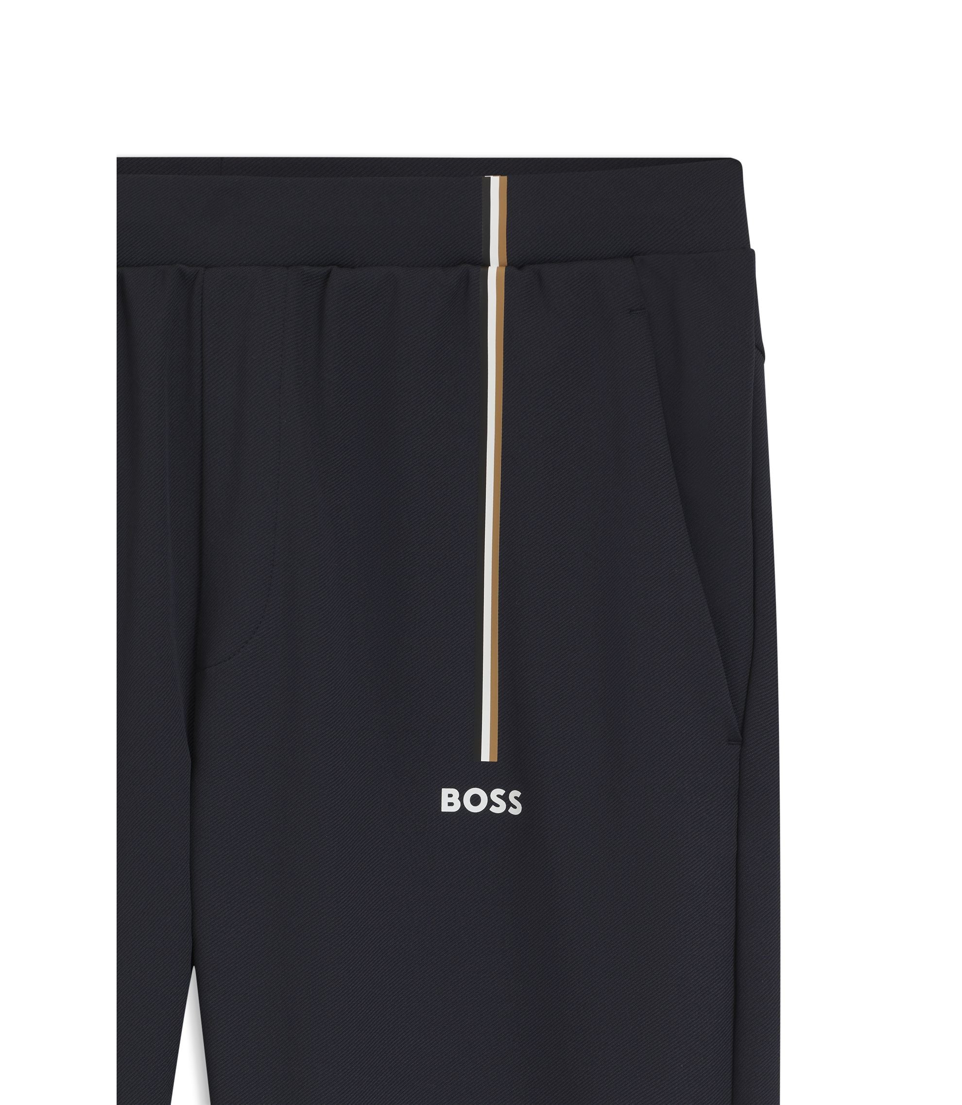 Boss Active Track Pants In Thermoregulating Stretch Gabardine Dark Blue