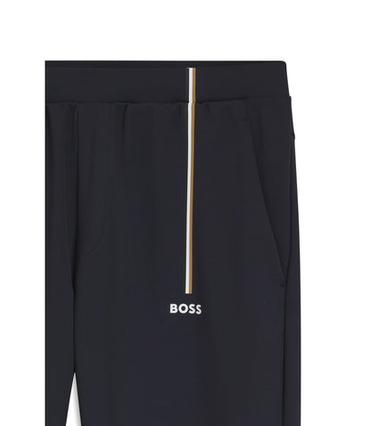 Boss Active Track Pants In Thermoregulating Stretch Gabardine Dark Blue