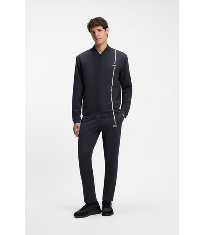Boss Active Track Pants In Thermoregulating Stretch Gabardine Dark Blue