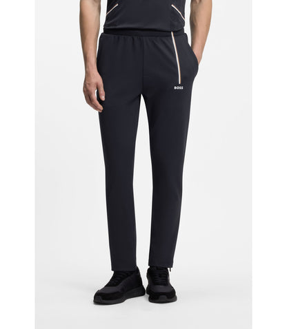Boss Active Track Pants In Thermoregulating Stretch Gabardine Dark Blue